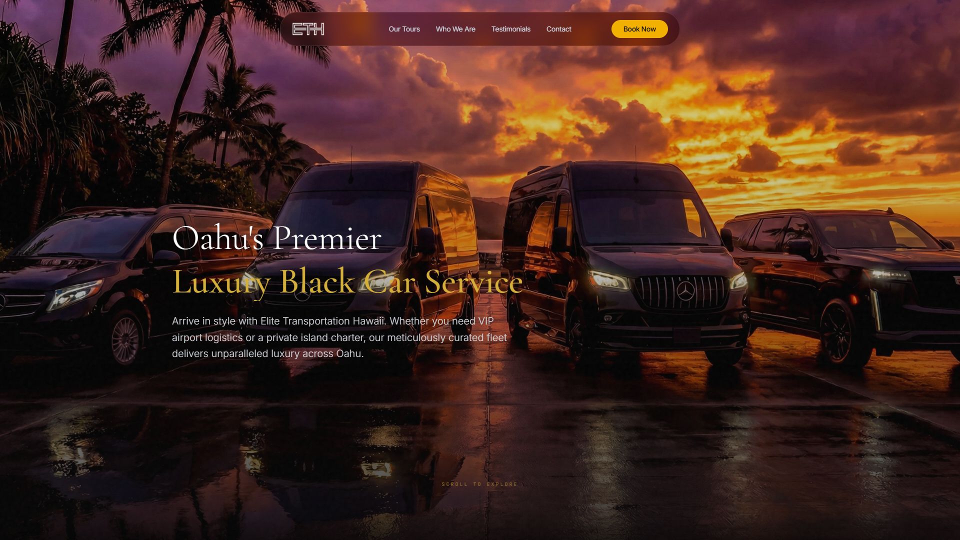 Elite Transportation desktop view